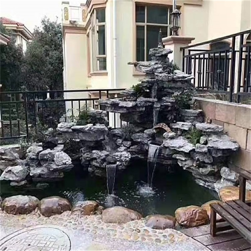 杭州庭院小假山鱼池效果图