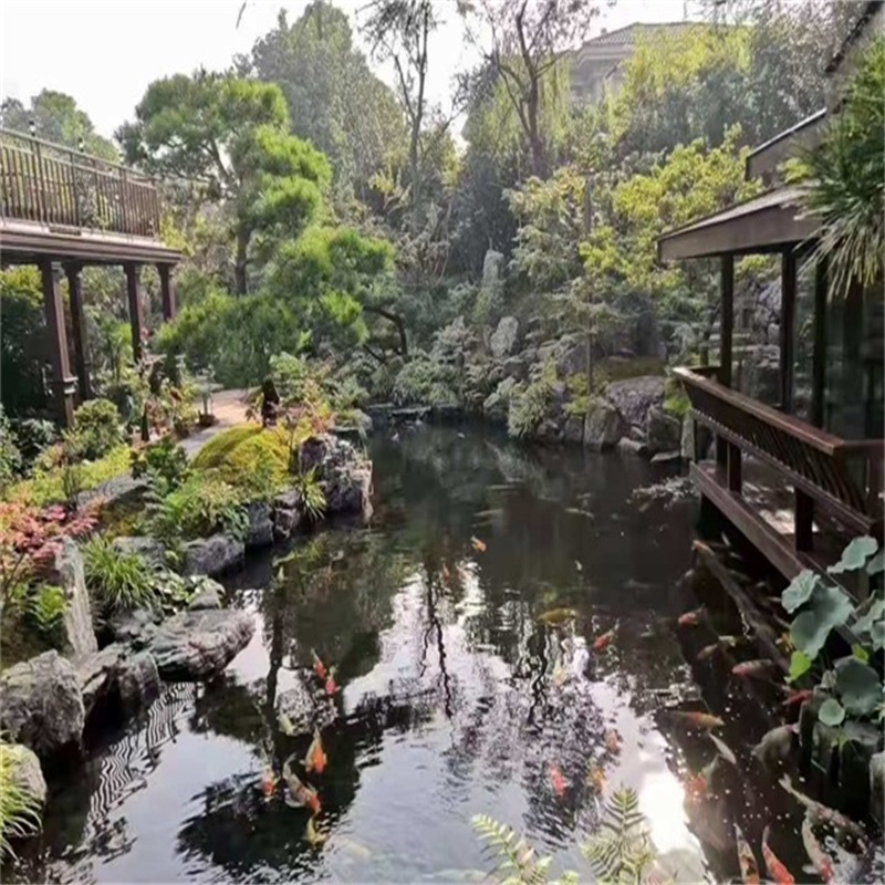 杭州庭院小型鱼池假山图片
