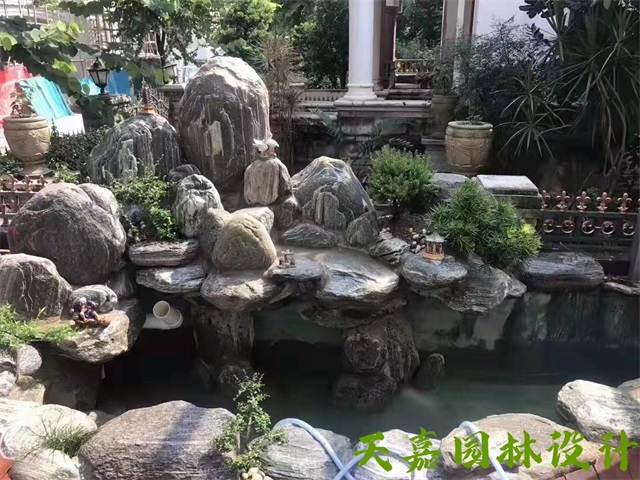 杭州别墅庭院假山景观设计制作