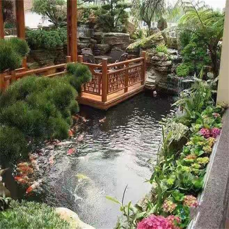 杭州庭院设计鱼池假山建造图